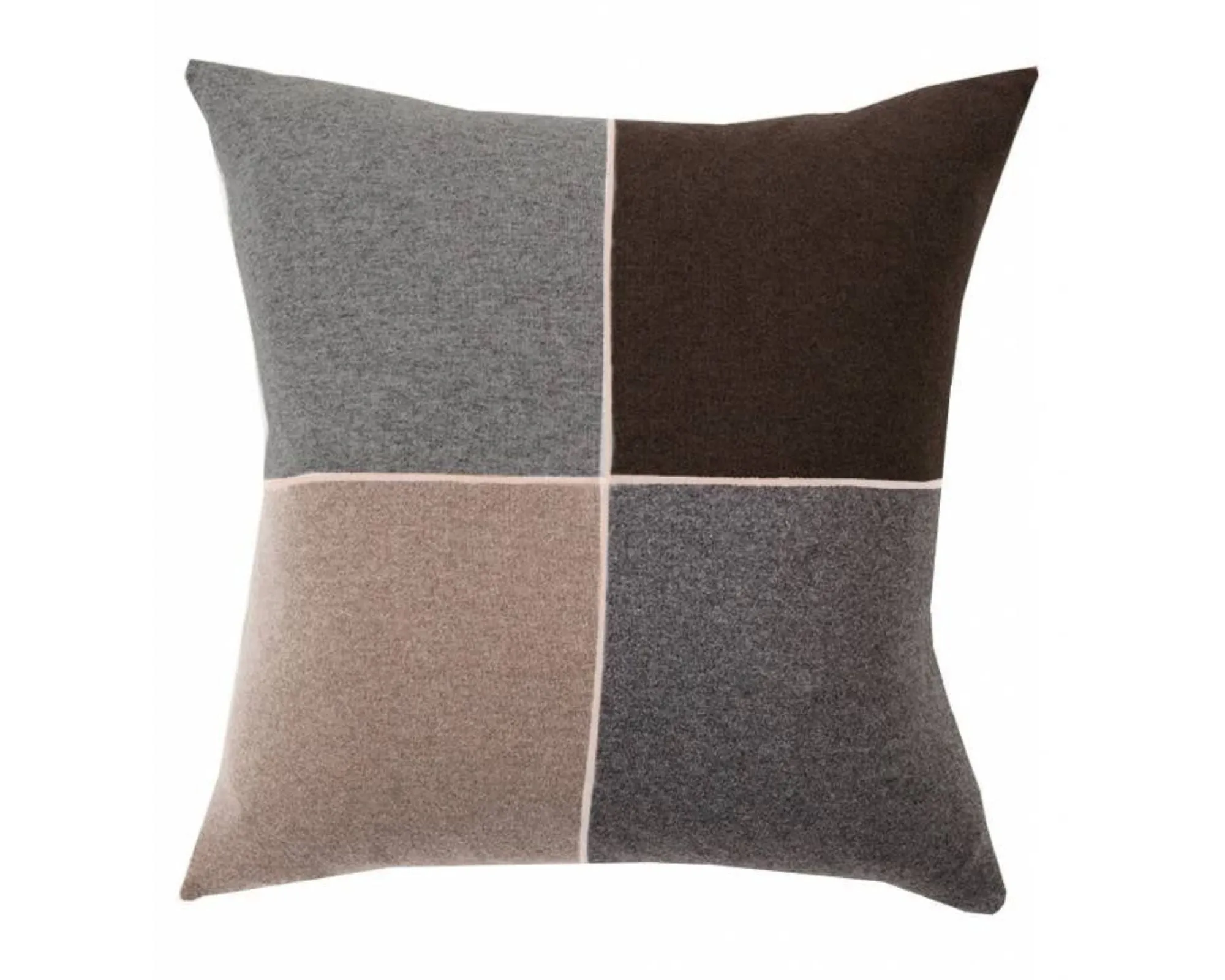 4 Checks Pillow - Charcoal, Chocolate