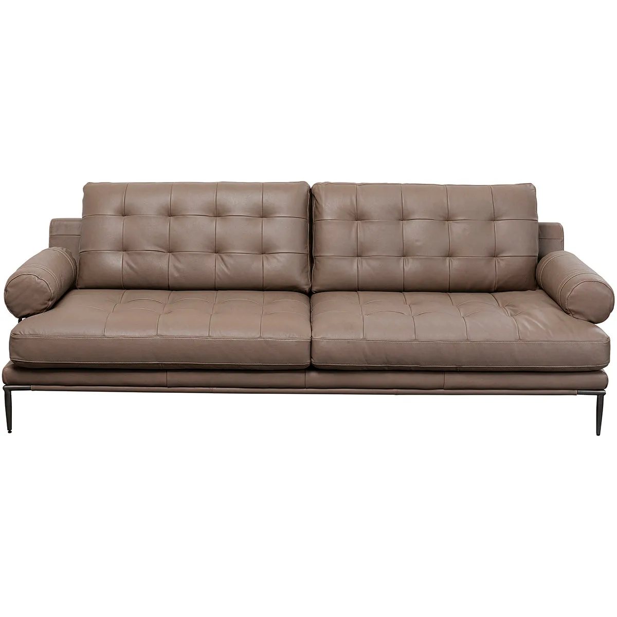 Academy Grey Leather Sofa