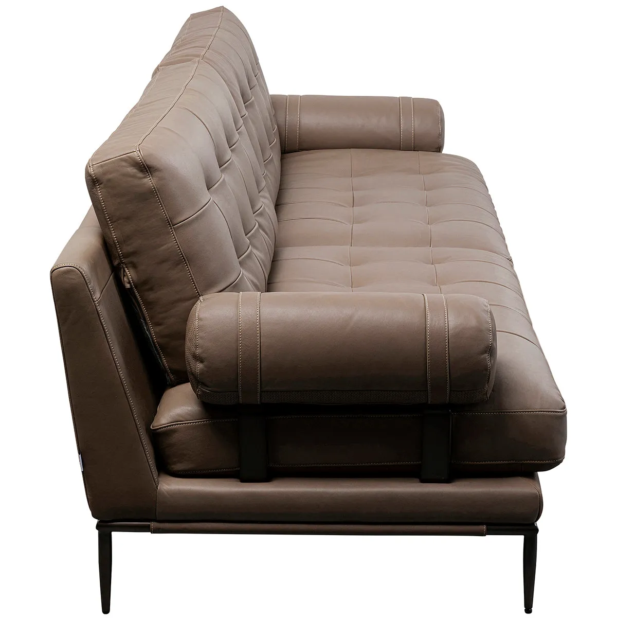 Academy Grey Leather Sofa