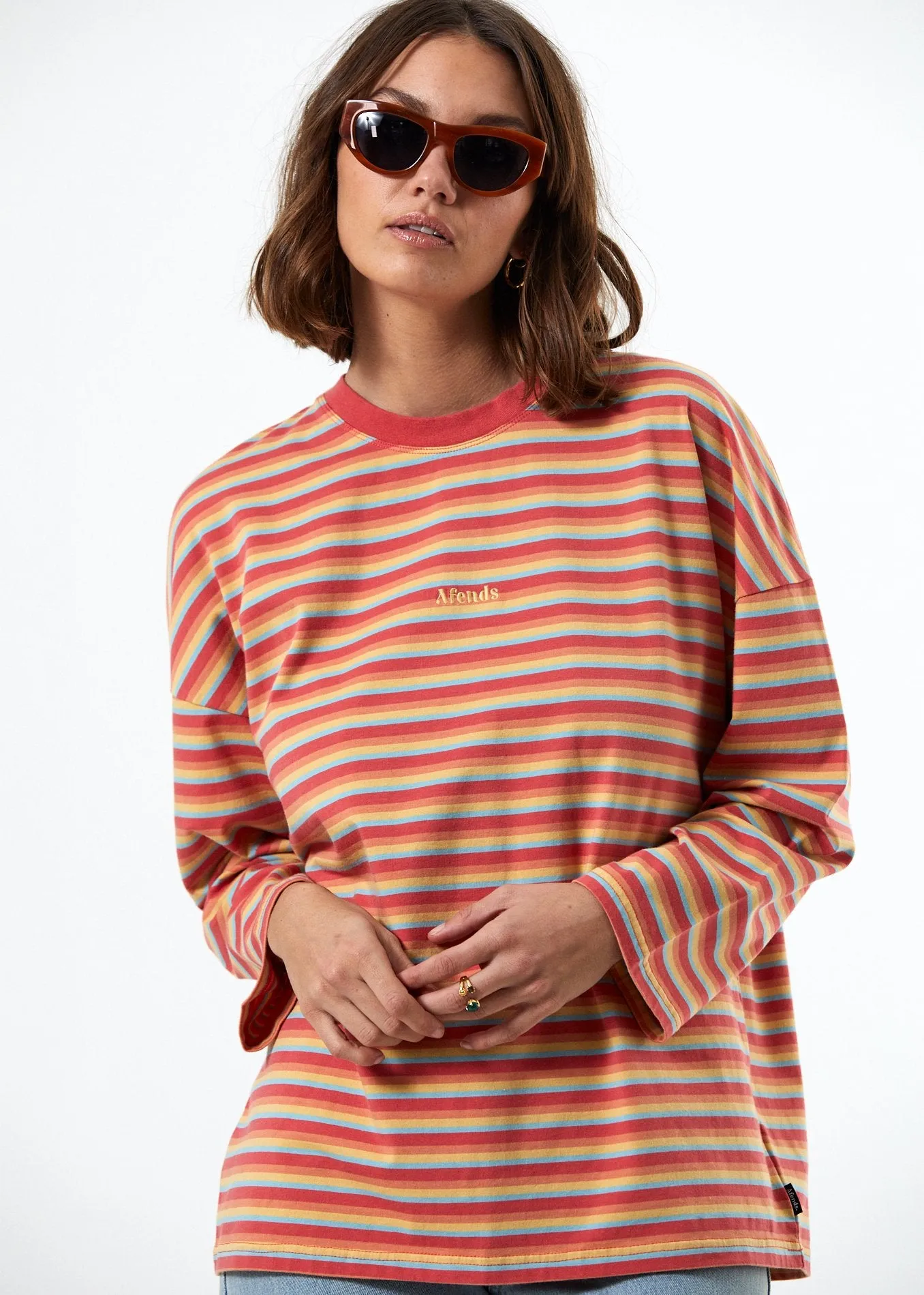 Afends Womens Rainbow - Oversize Long Sleeve Tee