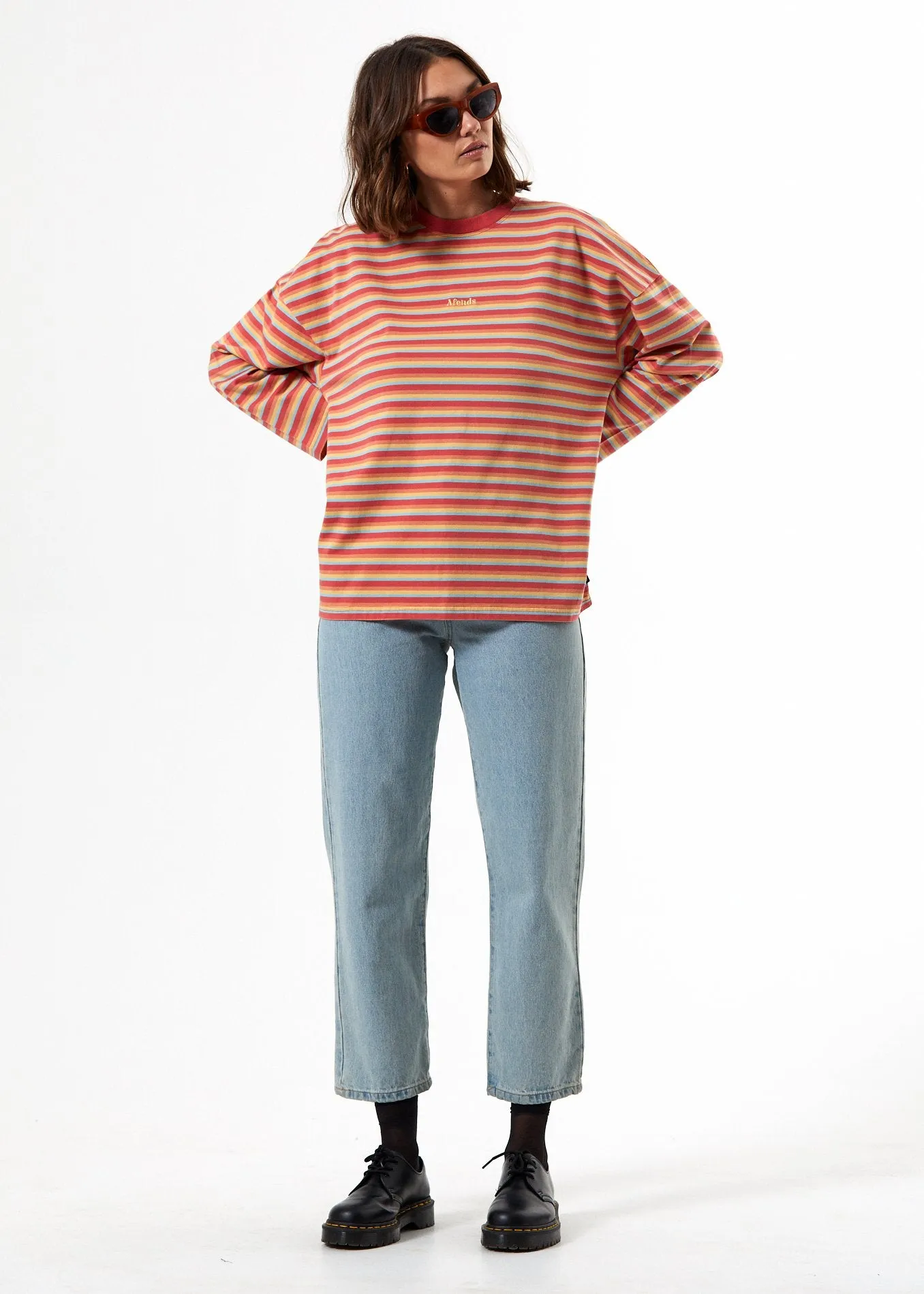 Afends Womens Rainbow - Oversize Long Sleeve Tee