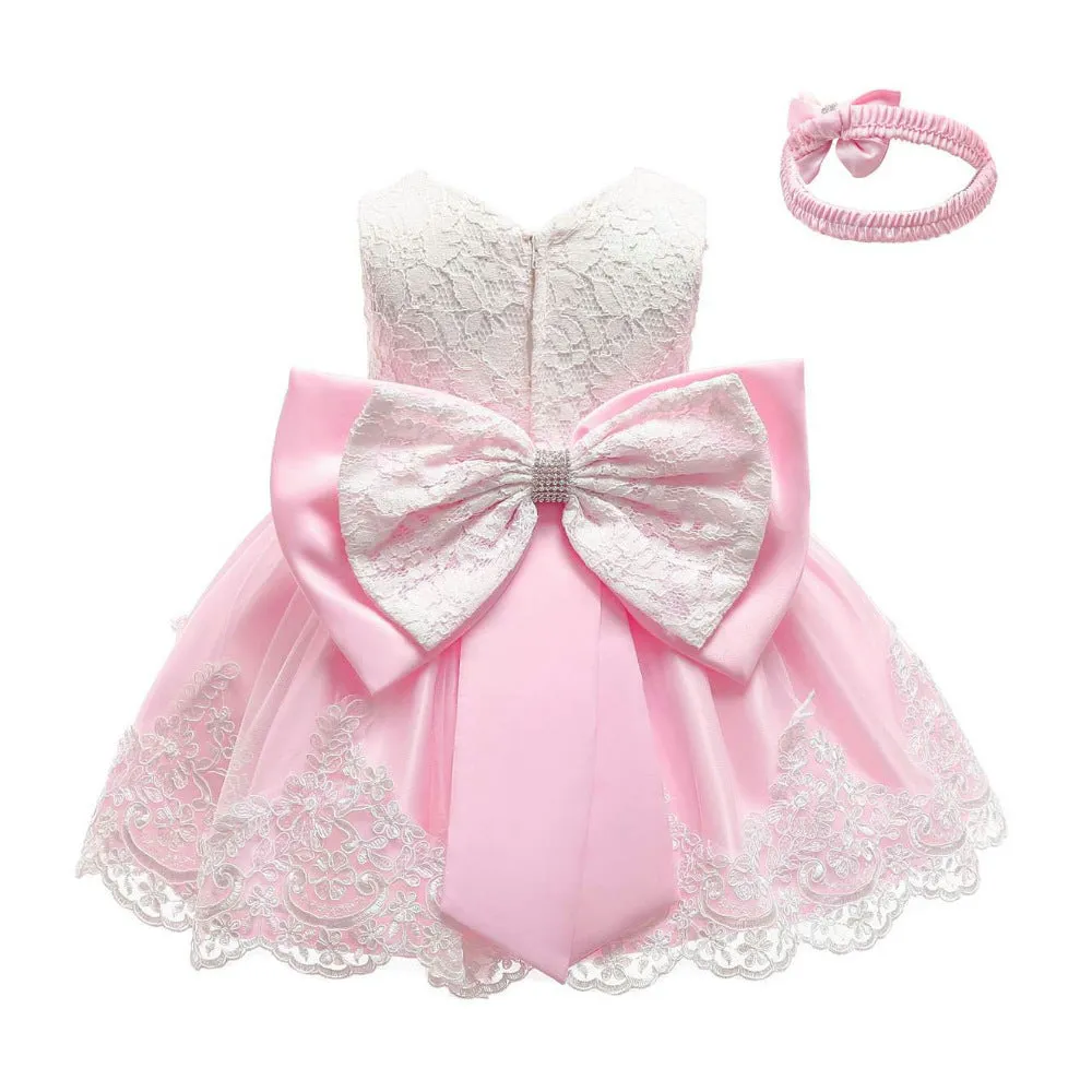 Baby Princess Dress One Year Old Celebration Dress Bow Lace Dress Baby Dresses