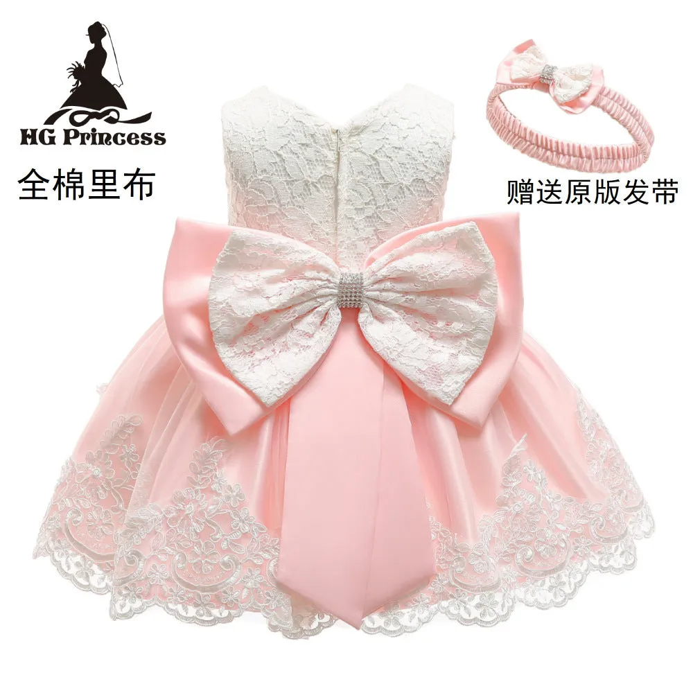 Baby Princess Dress One Year Old Celebration Dress Bow Lace Dress Baby Dresses