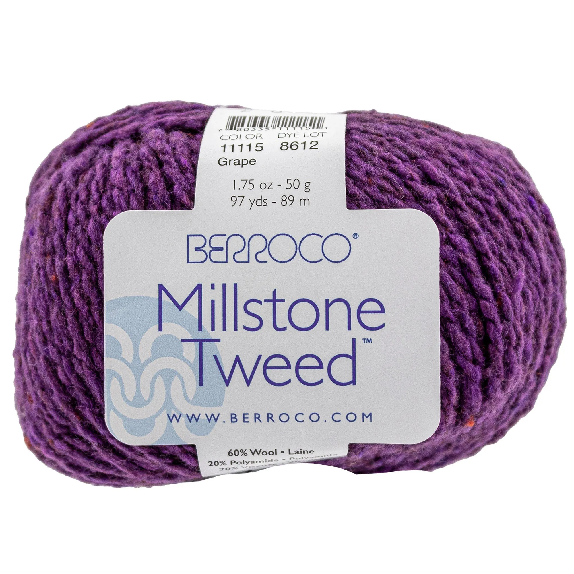 Berroco Millstone Tweed Yarn - 11115 Grape