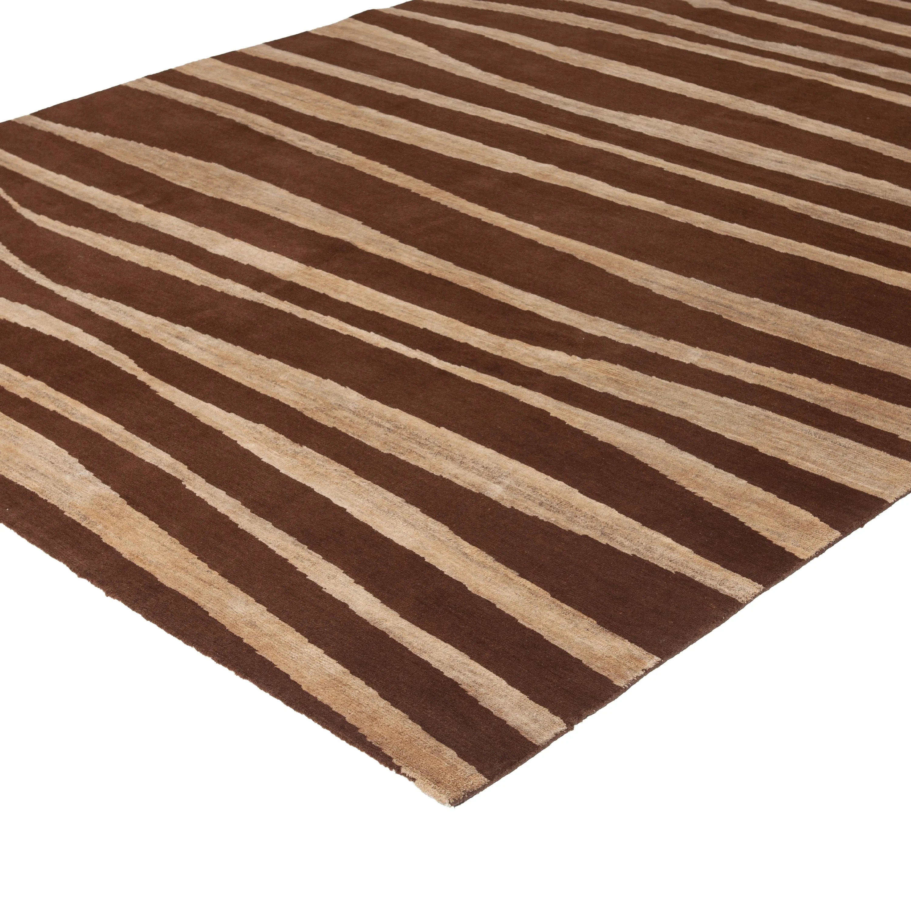 Brown Modern Tibetan Wool Blend Rug - 8' x 10'