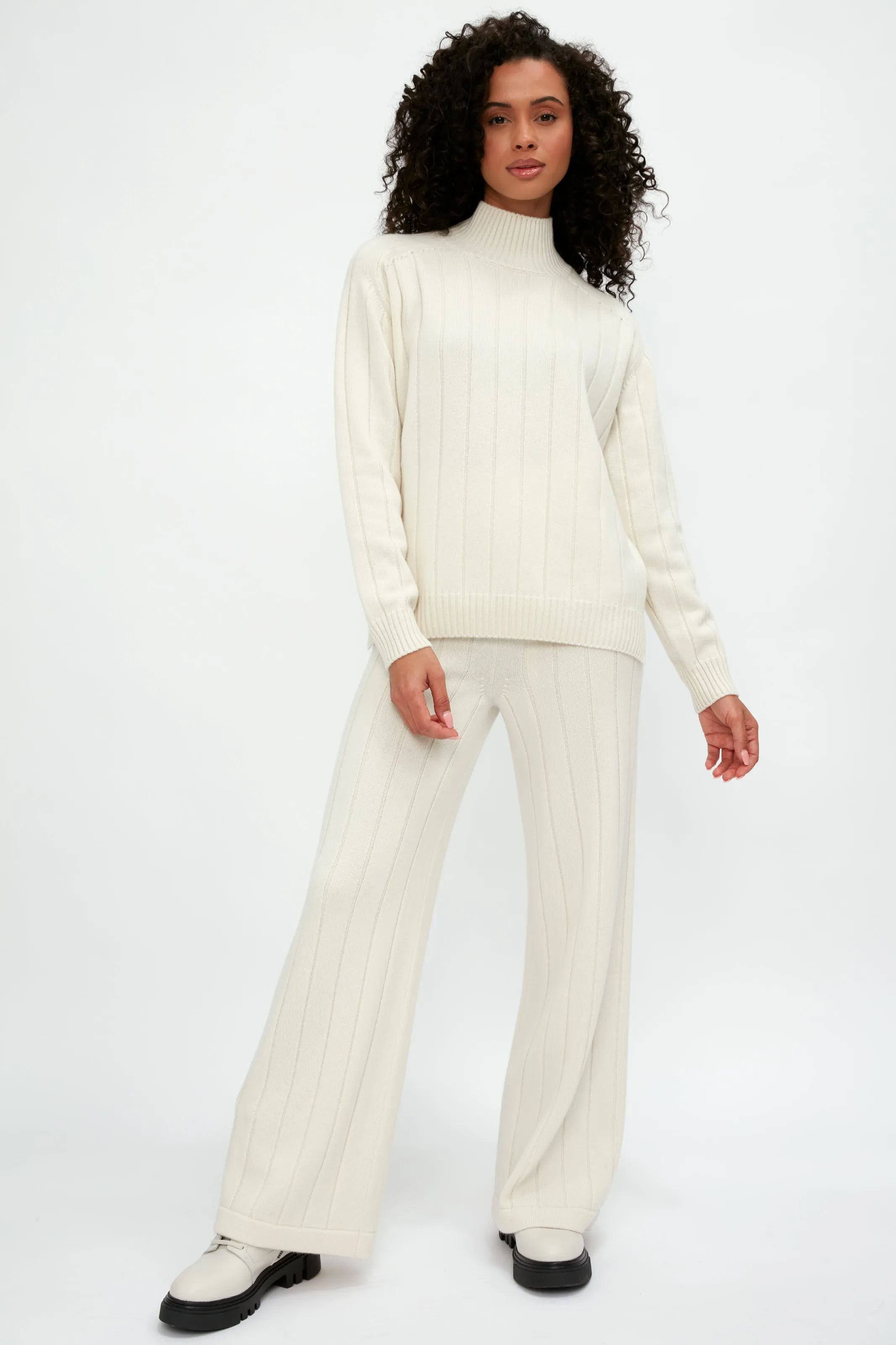 Cashmere Knit Pant in Burro