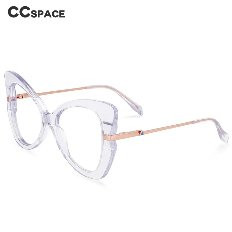 CCspace Women's Full Rim Oversized Acetate Alloy Butterfly Frame Eyeglasses 54326