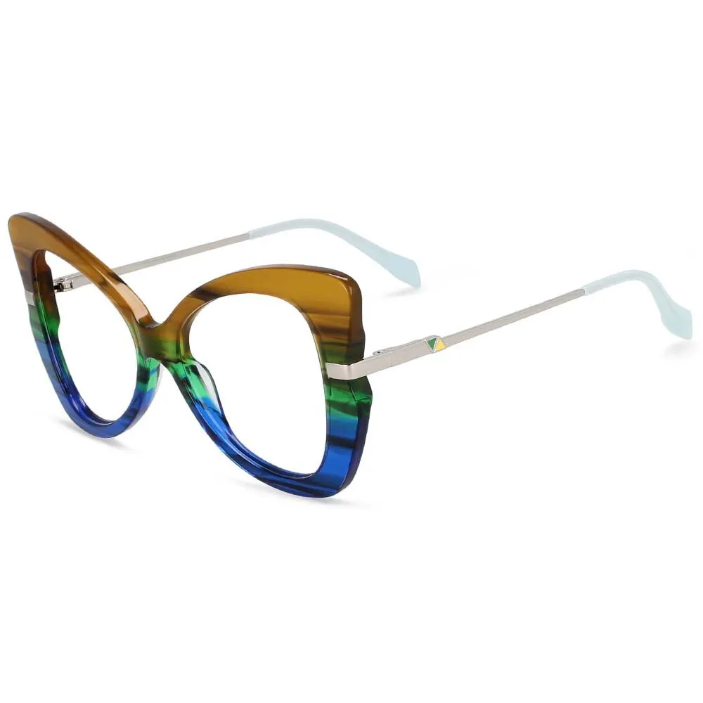 CCspace Women's Full Rim Oversized Acetate Alloy Butterfly Frame Eyeglasses 54326