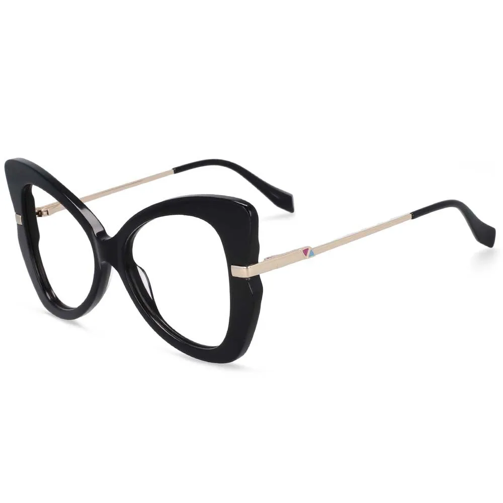 CCspace Women's Full Rim Oversized Acetate Alloy Butterfly Frame Eyeglasses 54326