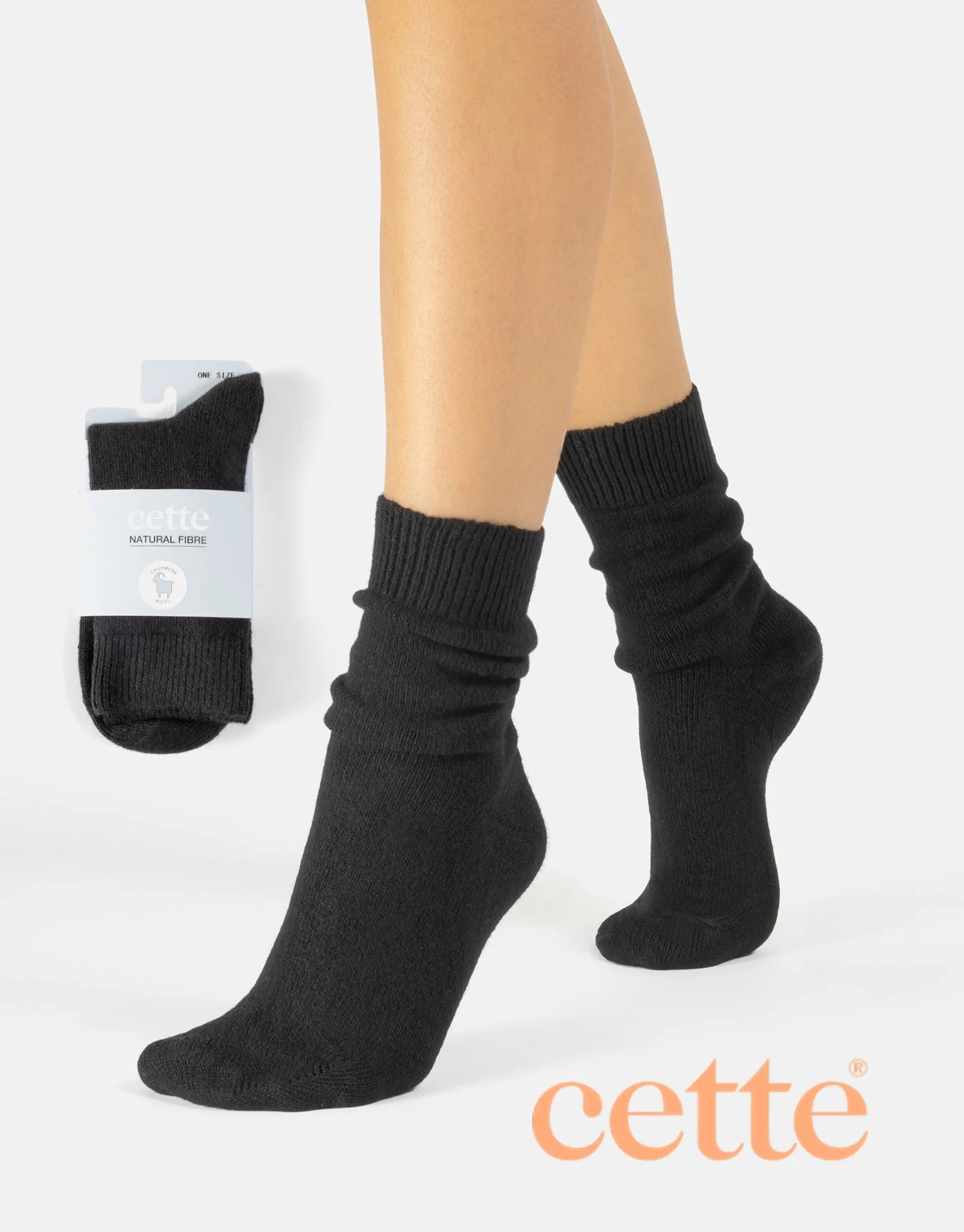 Cette Cosy Cashmere & Merino Blend Sock 281-12 Black