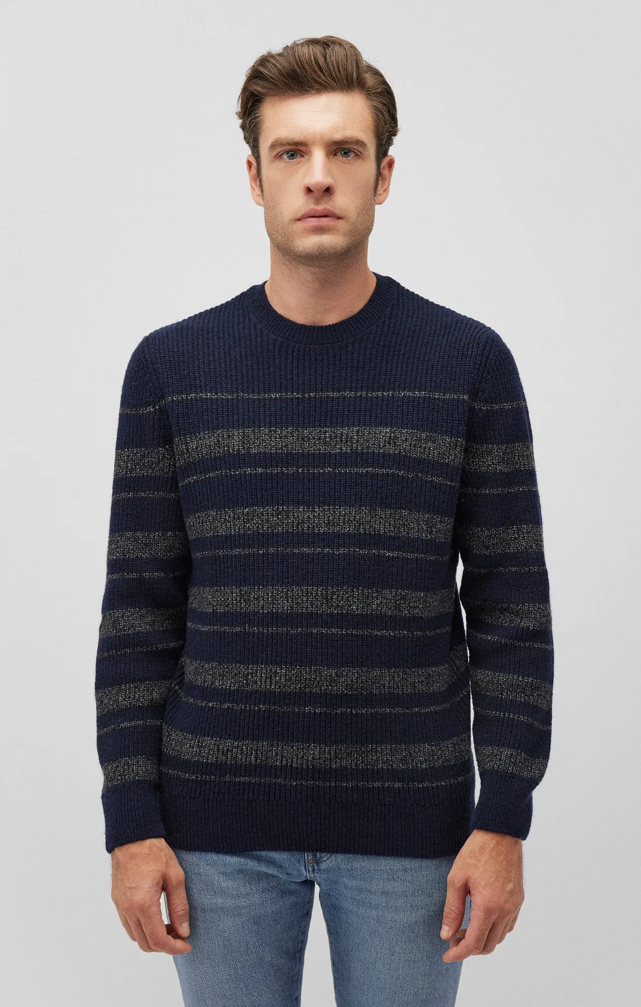 CREW NECK SWEATER IN TOTAL ECLIPSE