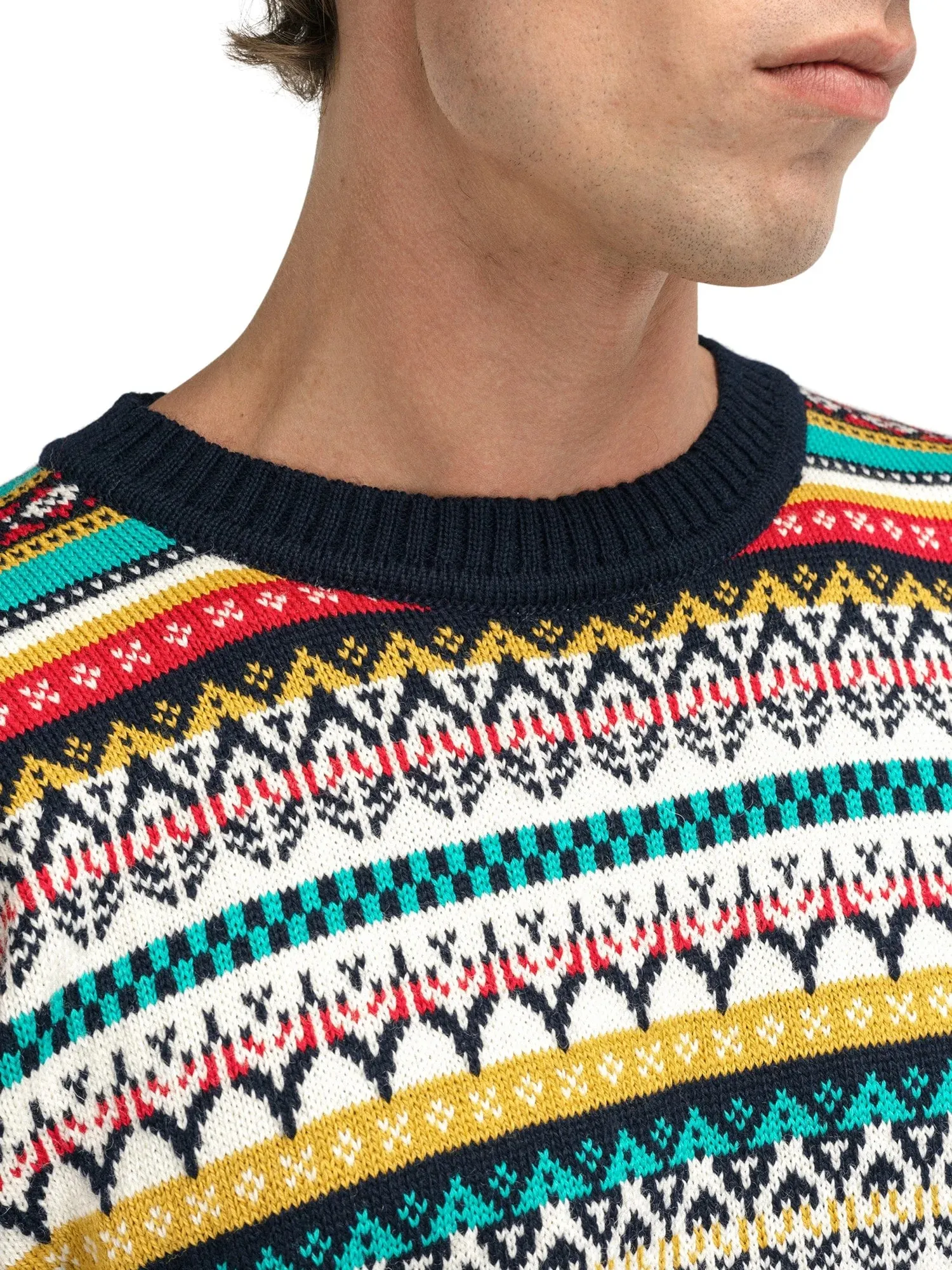 Dale of Norway | Utsira Sweater | Men's | Marine/Off White/Raspberry