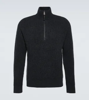 Darvin wool and cashmere sweater with half zip Bogner, black