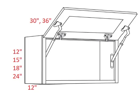 EB02-3024-HD Elegant Smokey Gray Assembled 30x24 Lift-Up Cabinet