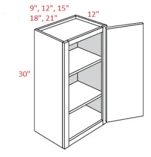 EB02-930 Elegant Smokey Gray Assembled 9x30 Wall Cabinet