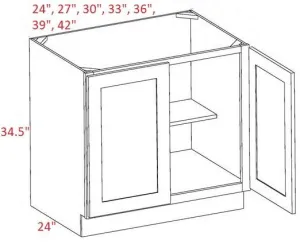 EB02-B30-FH Elegant Smokey Gray Assembled 30" Base Cabinet