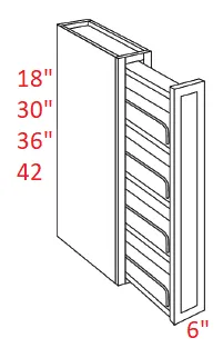 EB02-WSP36 Elegant Smokey Gray Assembled Wall Spice Cabinet