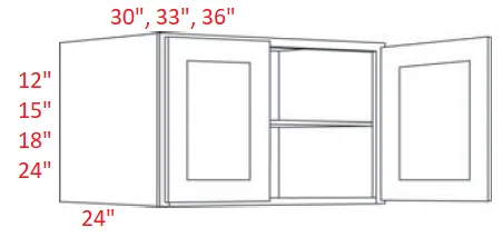 EB10-3018X24 Elegant White Assembled 30x18x24 Wall Cabinet