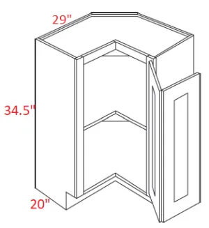 EB10-BSQC33 Elegant White Assembled 33" Easy Reach Corner Cabinet