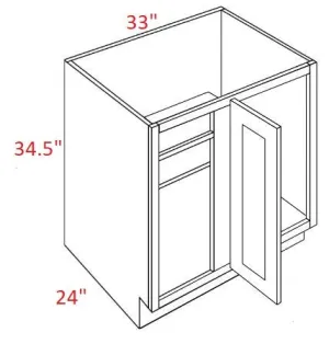 EB22-BLB39/42-FH Elegant Dove Assembled Corner Base Cabinet