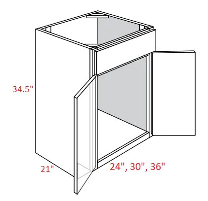 EB22-V3021 Elegant Dove Assembled Vanity Sink Base cabinet