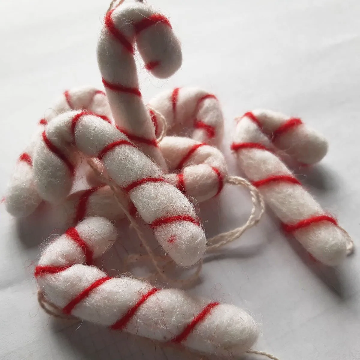 Felt Candy Canes White