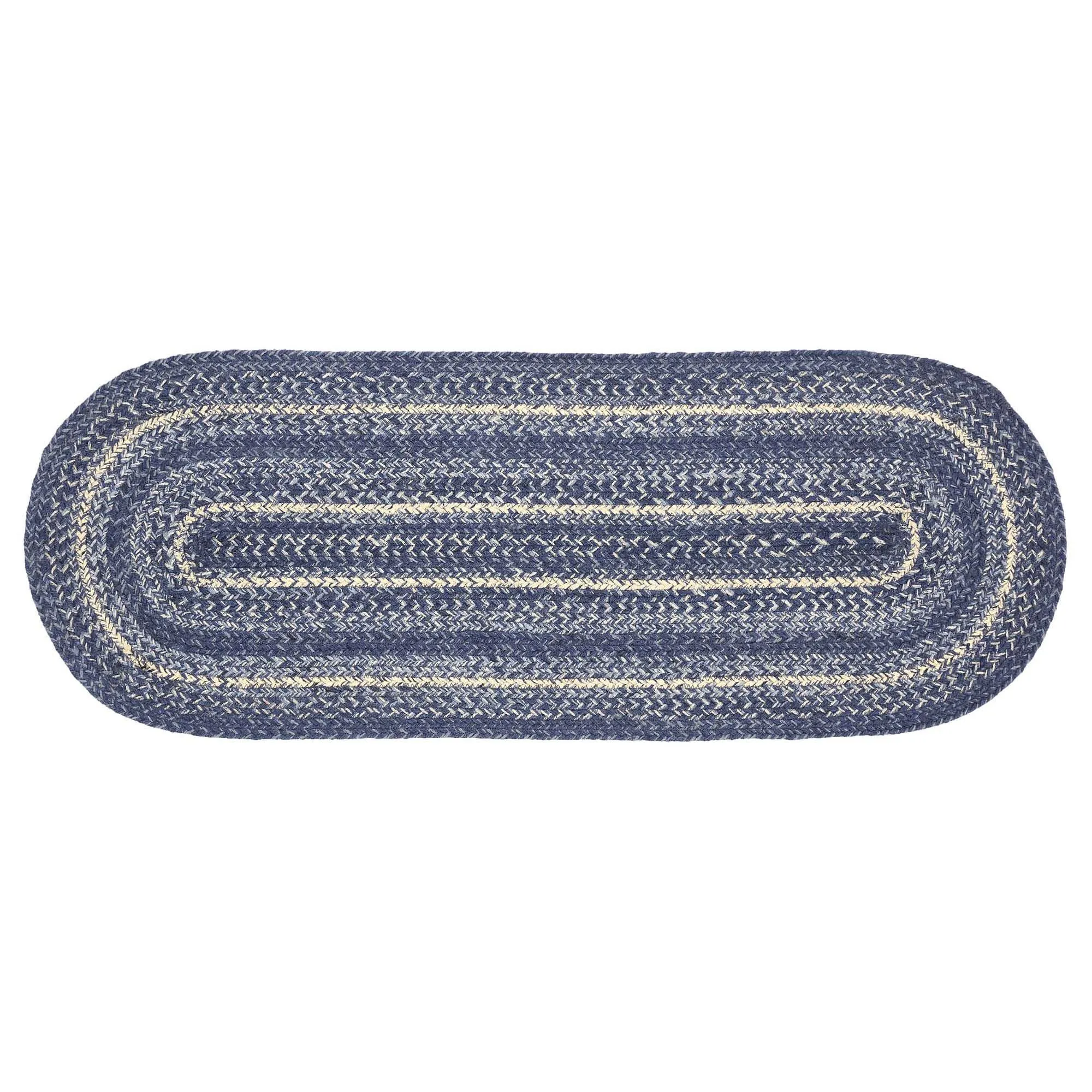 Great Falls Blue Braided Oval Runner 13x36" Default