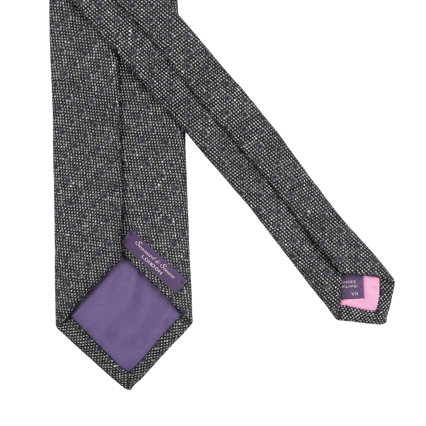 Grey Blue Dot Wool Tie