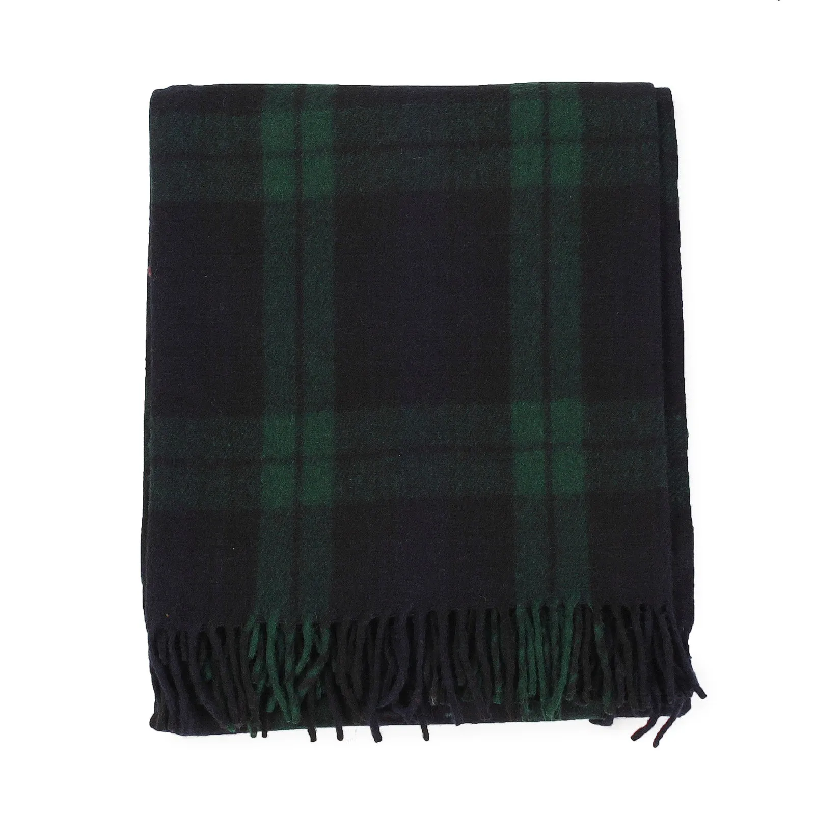 Highland Wool Blend Tartan Blanket Throw Black Watch