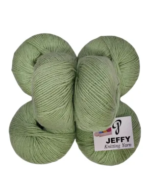 JEFFY Baby Soft 100% Acrylic Wool (Pista) (6 PC) 4 ply Wool Ball Hand Knitting Wool/Art Craft Soft Fingering Crochet Hook Yarn, Needle Knitting Yarn Thread Dyed Shade no-8