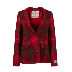 Ladies Iona Harris Tweed Jacket Ha222-A1 Red Check