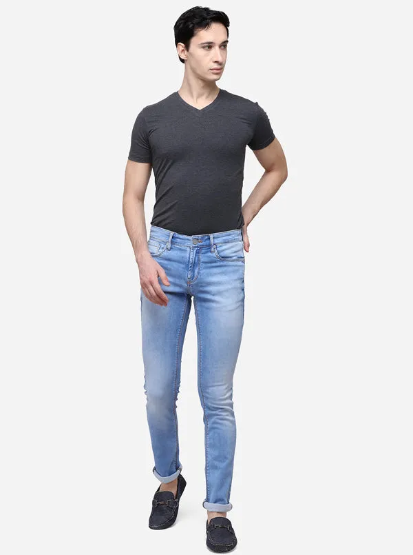 Light Blue Slim Fit Solid Jeans | JadeBlue