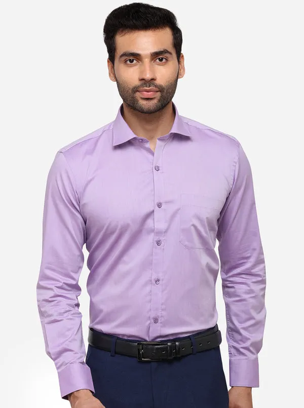 Light Purple Solid Slim Fit Formal Shirt | Metal