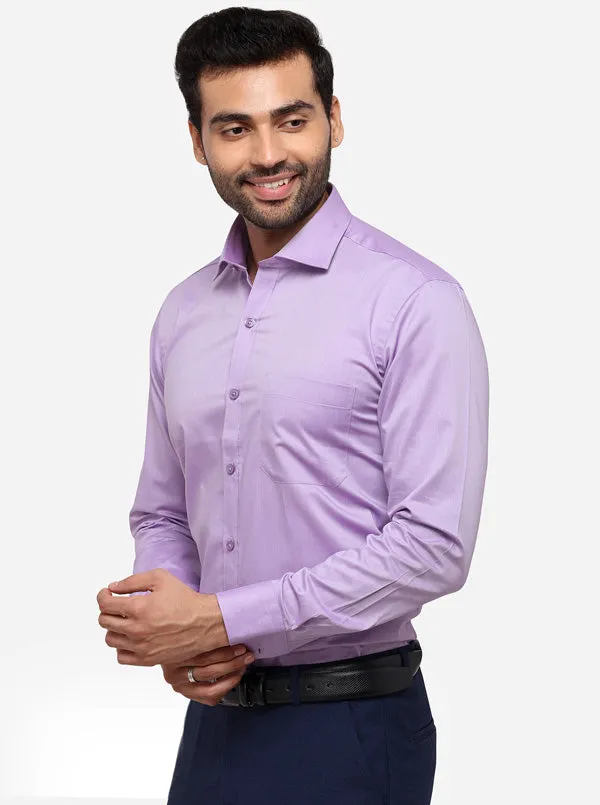 Light Purple Solid Slim Fit Formal Shirt | Metal