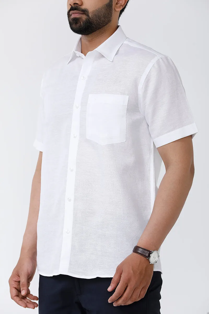 Linen Classic - Linen Cotton White Shirts For Men | Uathayam