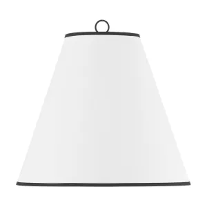 Luca Medium 15" White Replacement Shade, Matte Black