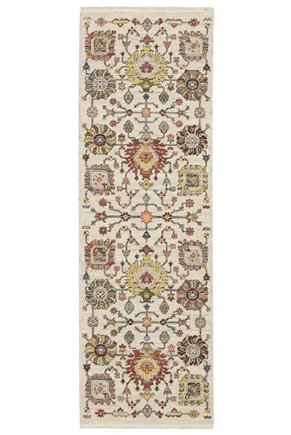 Lucca 8111W Abstract White Rug