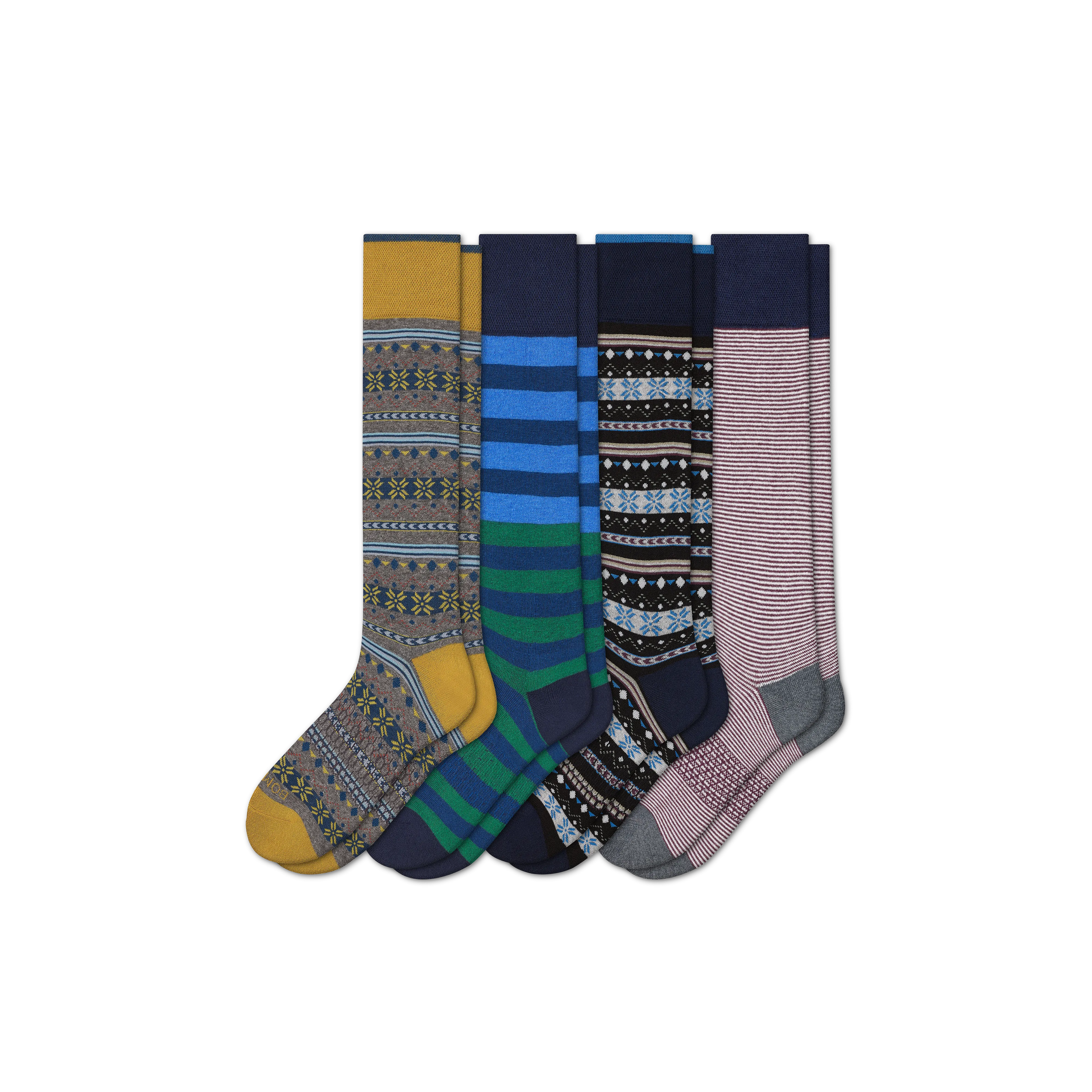 Men's Dress Over the Calf Sock 4-Pack