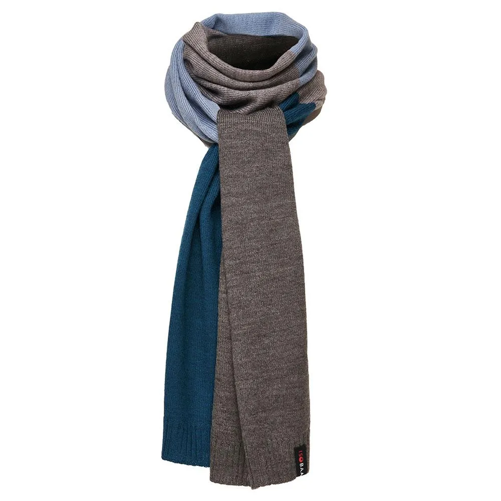 Merino Block Stripe Scarf (Petrol Mix)