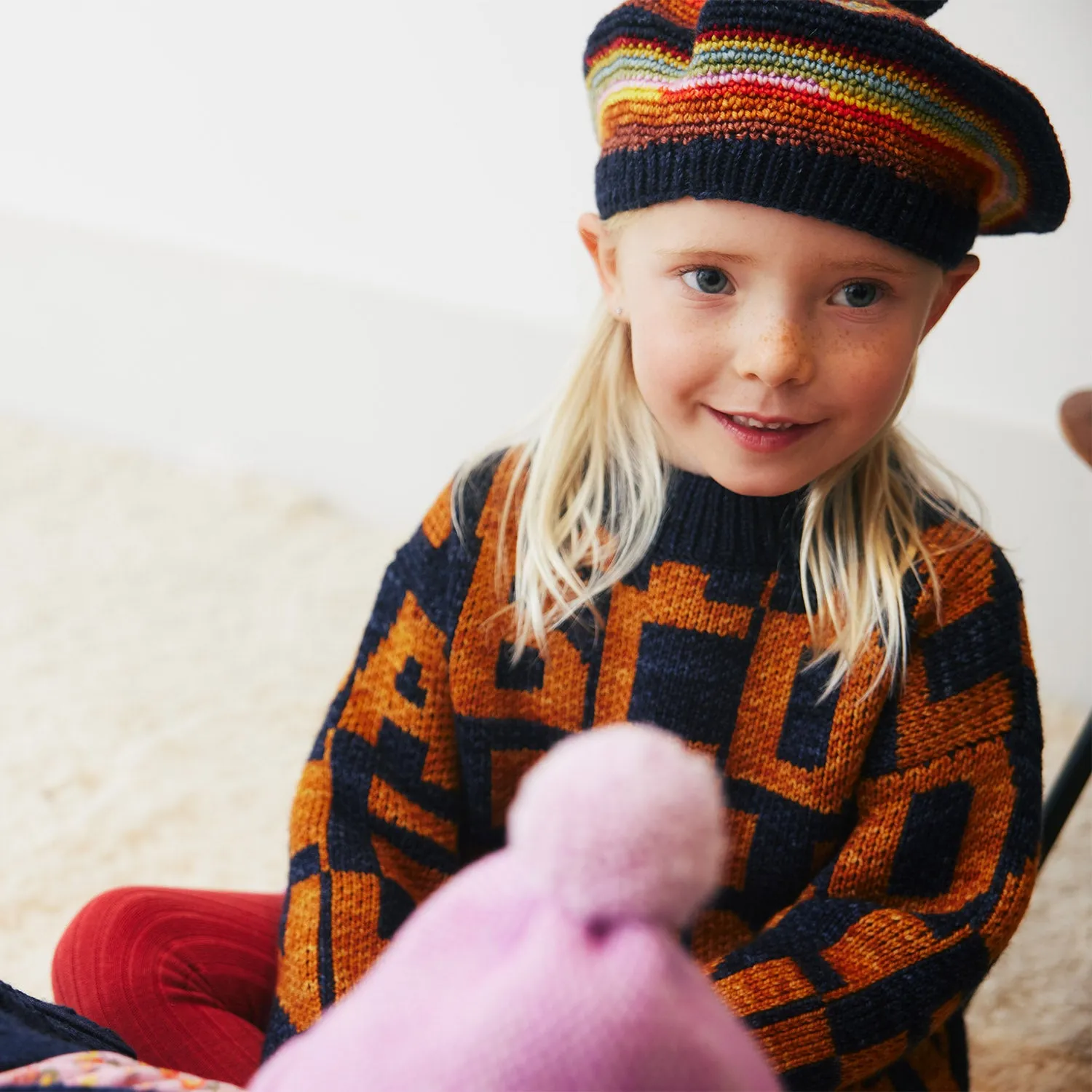 Merino Wool Alphabet Sweater - Ink