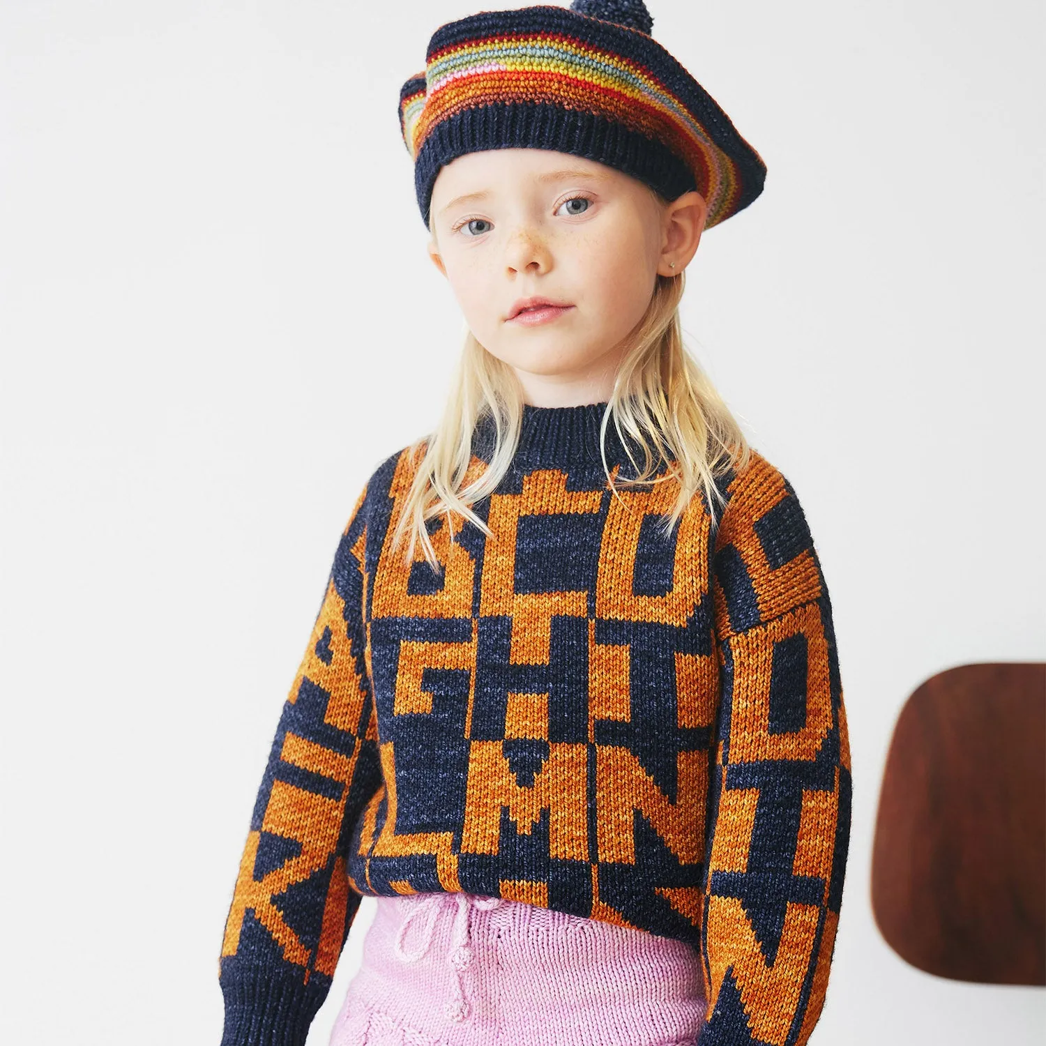 Merino Wool Alphabet Sweater - Ink