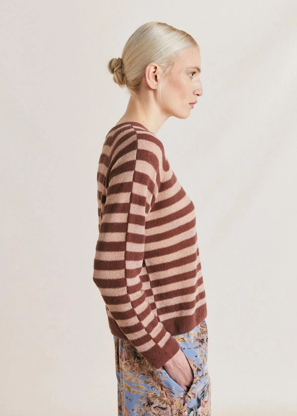 MOMONI Marmotta Striped Lurex Sweater - Glace