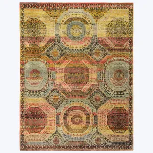 Multicolored Silk Wool Blend Rug - 7'9" x 10'2"