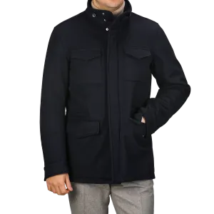 Navy Blue Loro Piana Wool Field Jacket