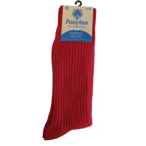 Pussyfoot Non-Tight Merino Socks - Red