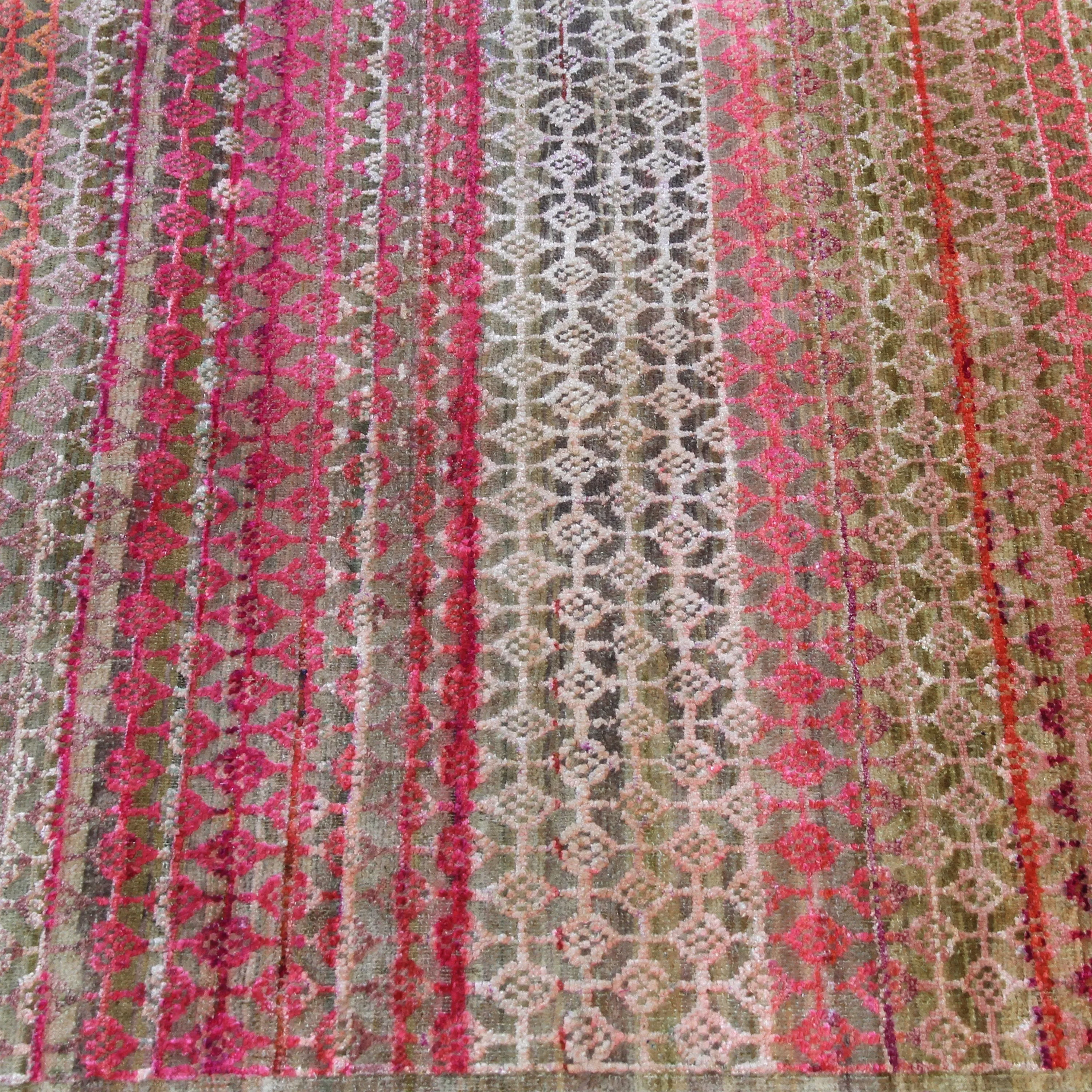 Red Alchemy Transitional Silk & Wool Runner - 2'10" x 12'6"