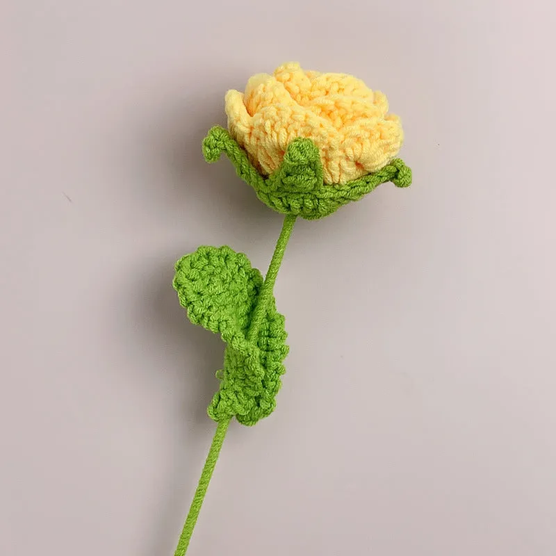 Roses Crochet Flower Handmade Knitted Flower Gift for Lover