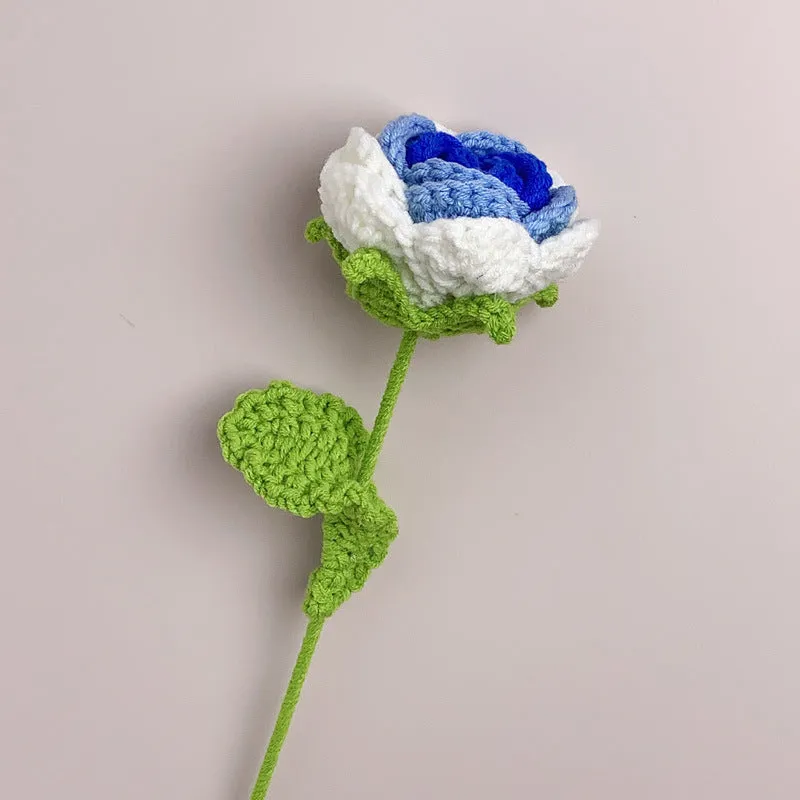 Roses Crochet Flower Handmade Knitted Flower Gift for Lover