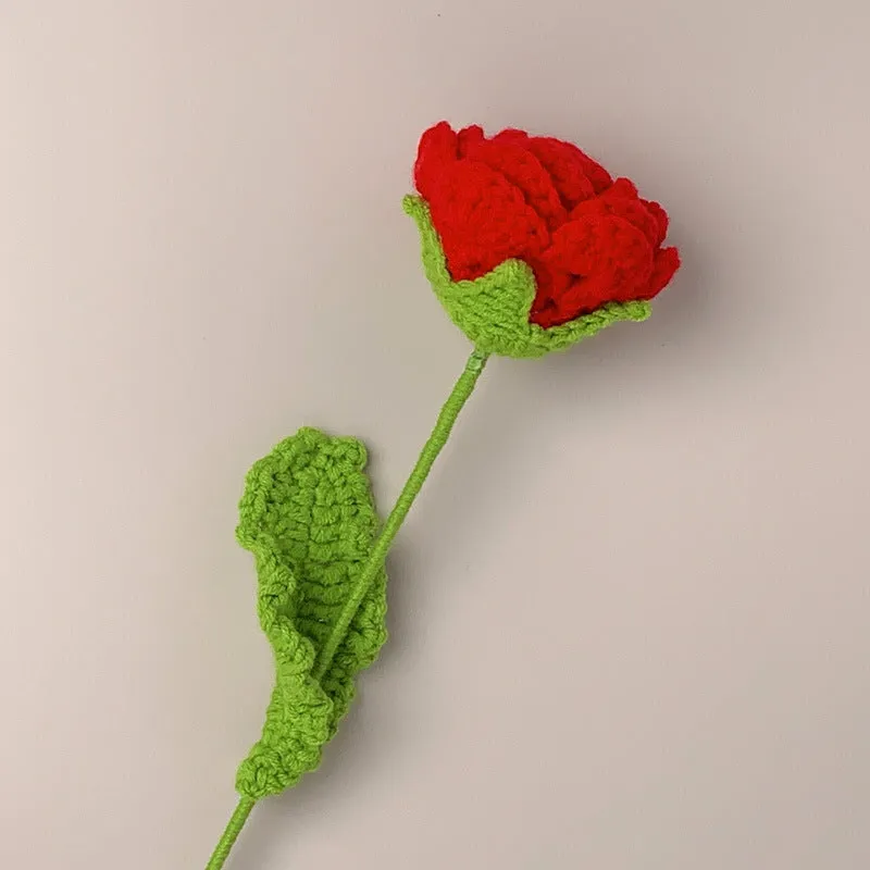 Roses Crochet Flower Handmade Knitted Flower Gift for Lover