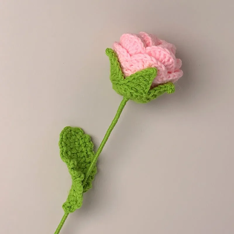 Roses Crochet Flower Handmade Knitted Flower Gift for Lover